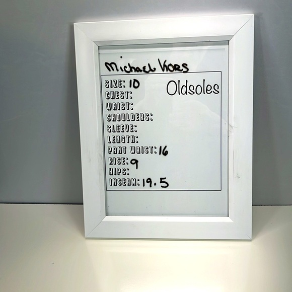 Michael Kors Denim Crop Pant Size 10 Button Leg  Buckle back cotton stretch - Picture 11 of 11